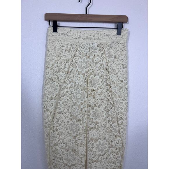 Elan Beach Cream Lace Boho Pants Women’s Small - Picture 3 of 7